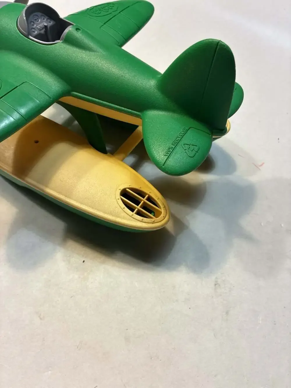Green Toys Seaplane Green and Yellow Plastic Bath Toy